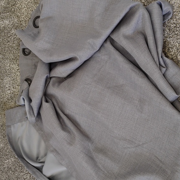 Gray Curtain Panel with Grommets - Picture 3 of 4